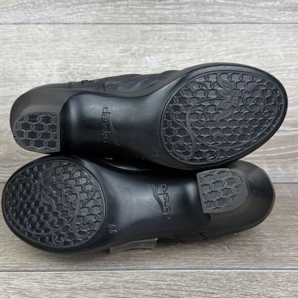 Dansko Buffy Women’s ask 8.5-9/EU 39 Black Leather Slouch Zip Ankle Boots - Picture 8 of 12